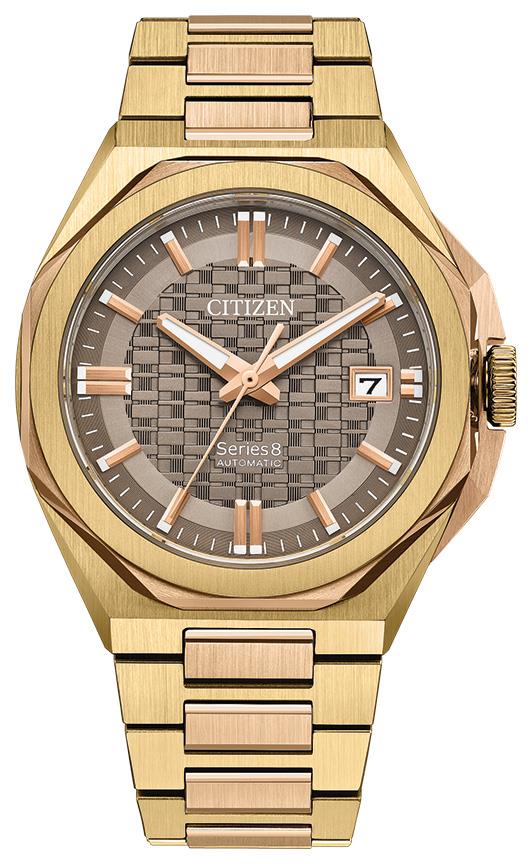 Men's  Series 8 Stainless Steel Bracelet watch, Brown dial