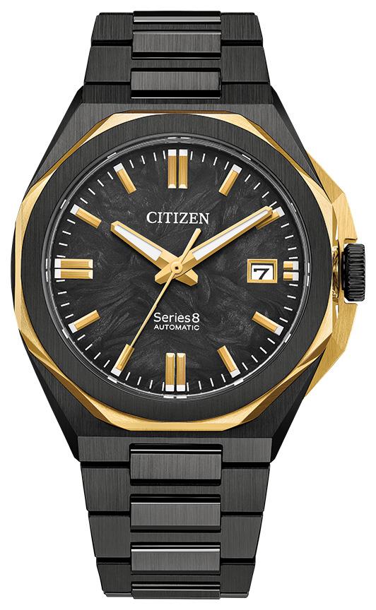 Men's  Series 8 Stainless Steel Bracelet watch, Black dial